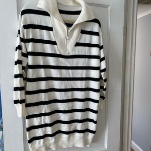 Striped Black and White Mini Dress